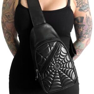 Foxblood Spiderweb Sling Bag - All Black